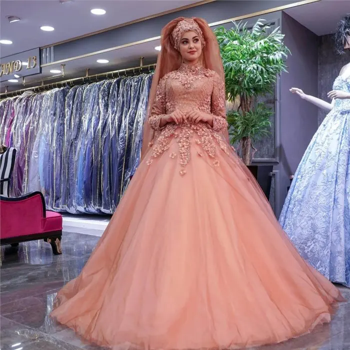 Taşlı A Kesim Kabarık Tesettür Nişanlık